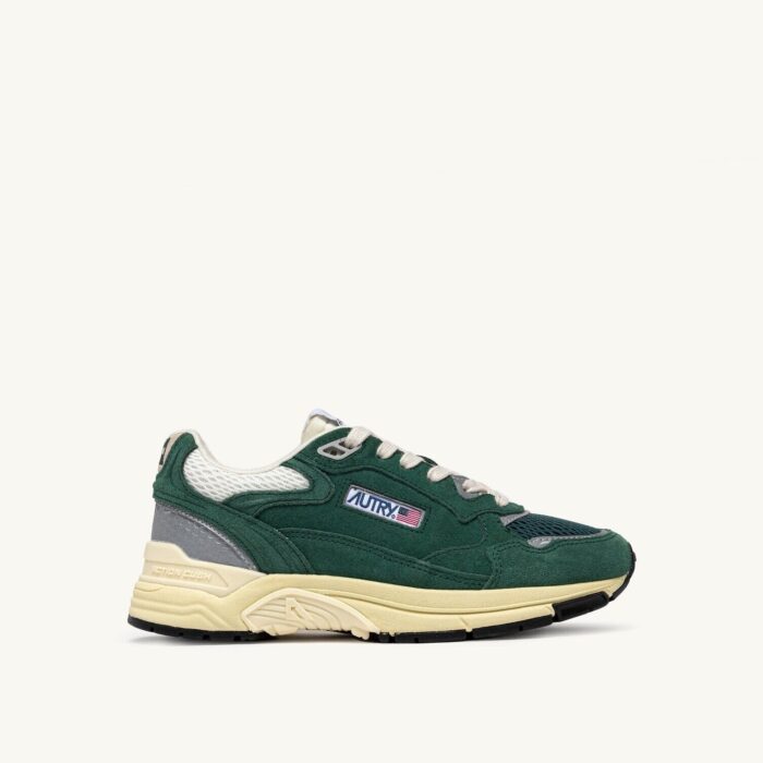 Hyperway en mesh et daim malachite et argenté