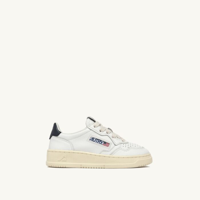 Medalist Kids Low en cuir blanc et bleu