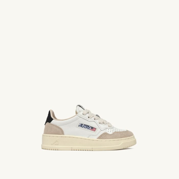 Medalist Kids Low en cuir et daim coloris blanc et noir
