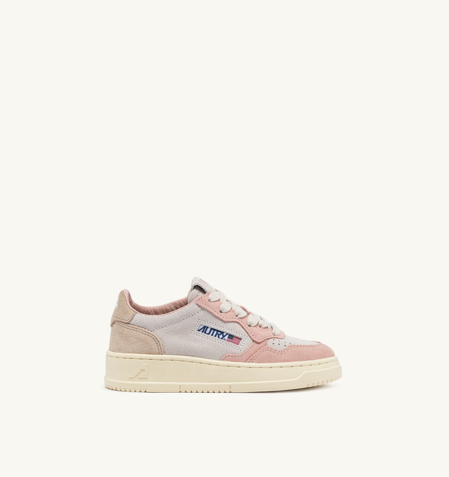 Medalist Kids Low en daim coloris powder pink et sand