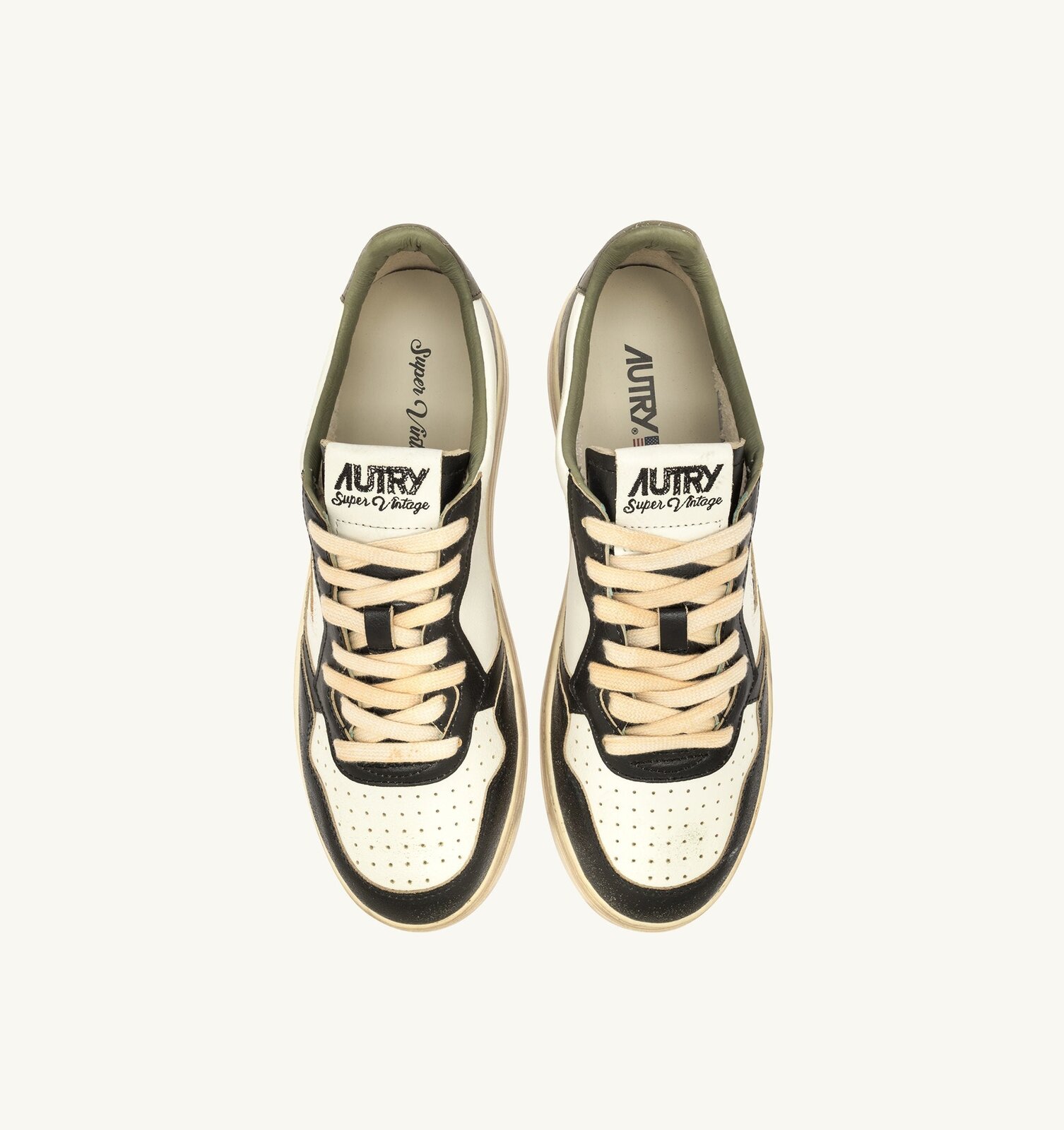 Medalist Low Super Vintage blanc, Covert Green et noir