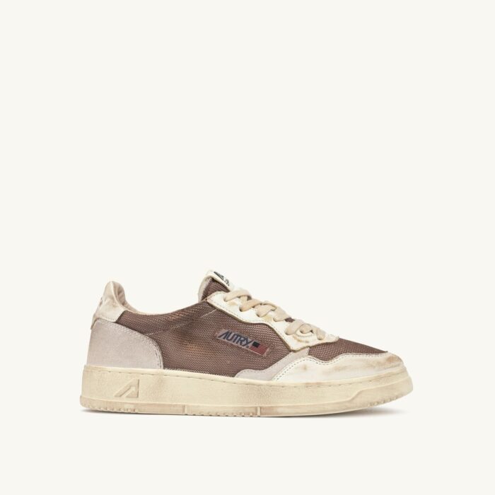 Medalist Low Super Vintage en cuir et mesh Sepia et blanc