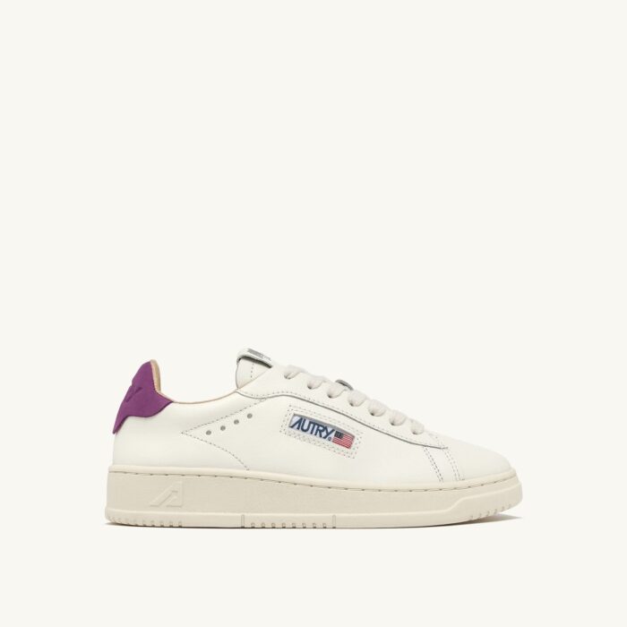 Dallas Low en cuir coloris Marshmallow et Hyacinth Violet