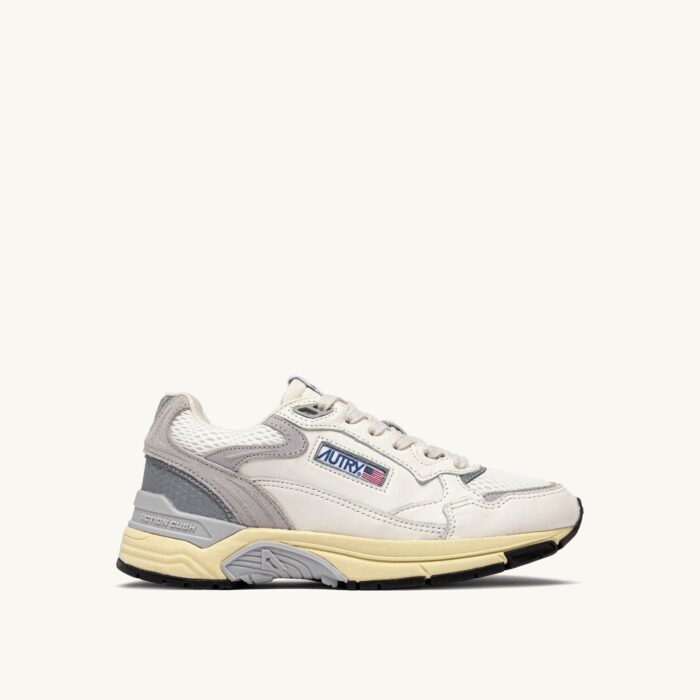 Hyperway en mesh et daim blanc et gris