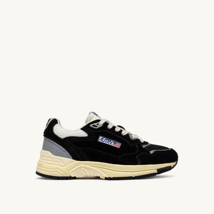 Hyperway en mesh et daim noir et argenté