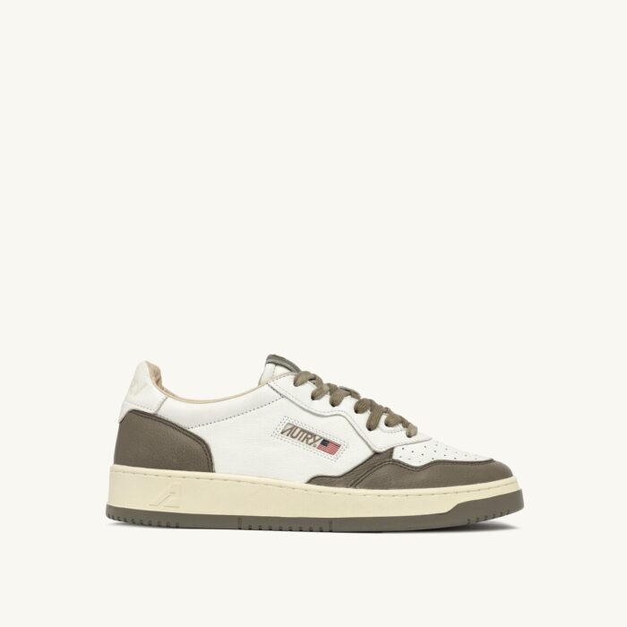 Medalist Low en cuir blanc et covert green