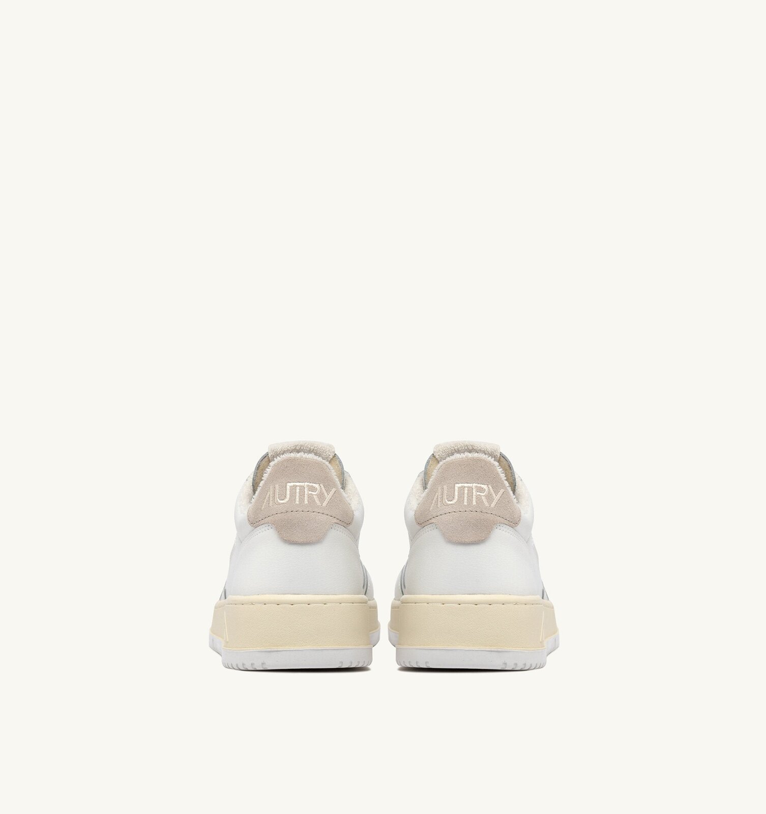 Medalist Low en cuir coloris blanc et ivoire