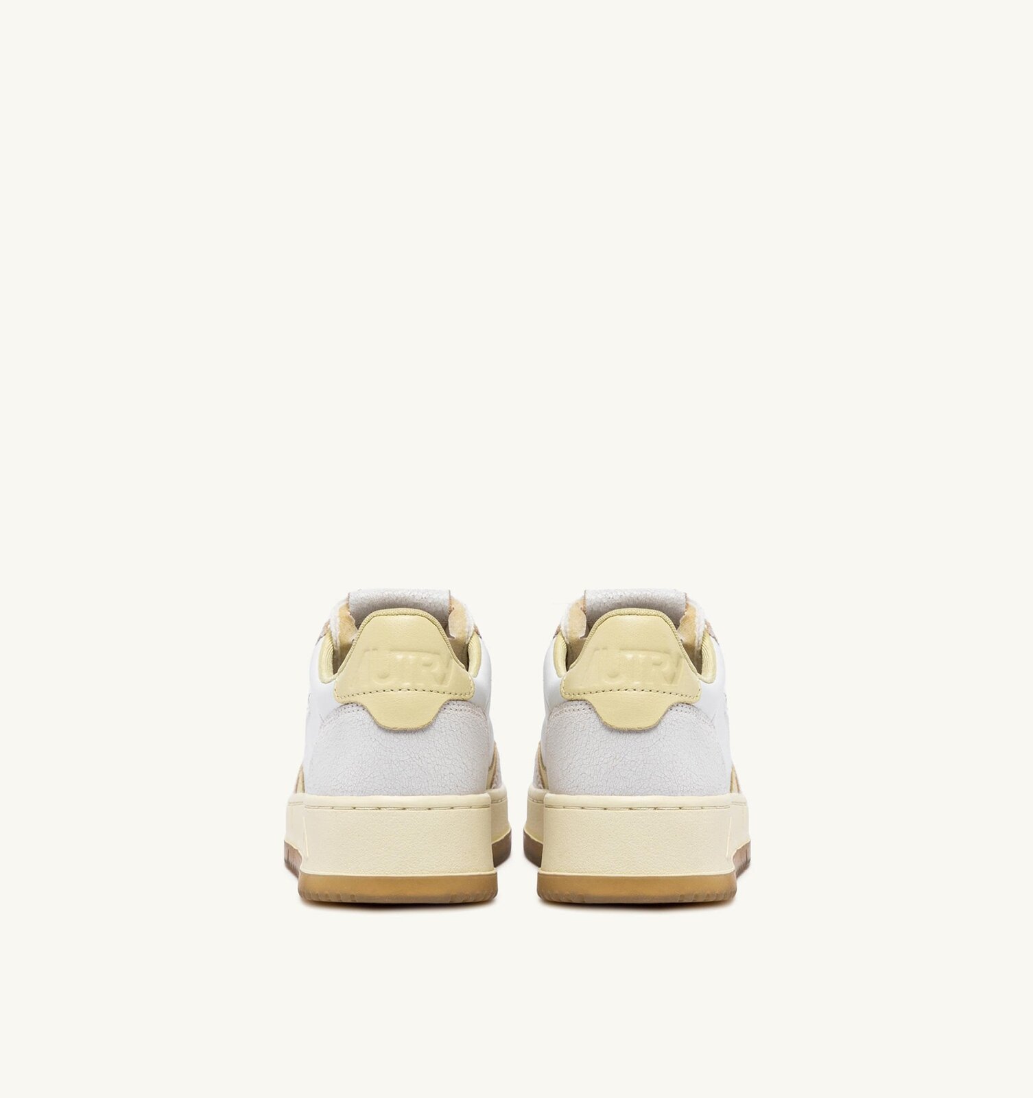 Medalist Low en cuir et mesh coloris blanc et hay