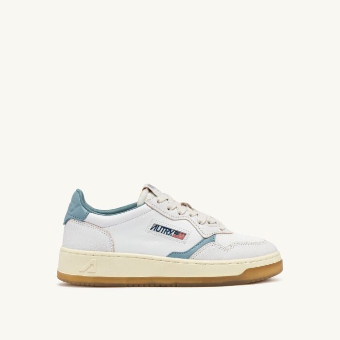 Medalist Low en cuir et mesh coloris blanc et silver blue