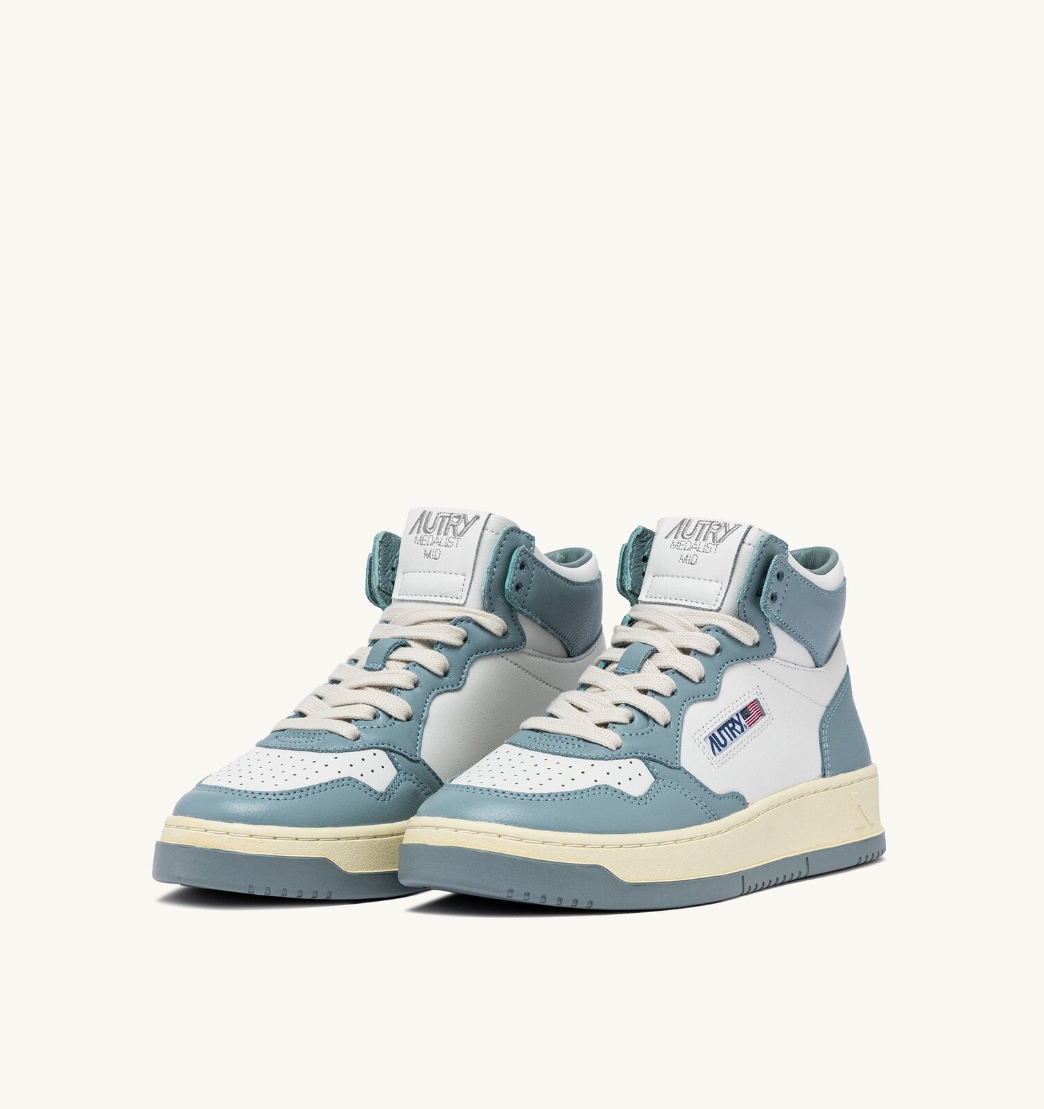 Medalist Mid bicolore en cuir coloris blanc et Silver Blue