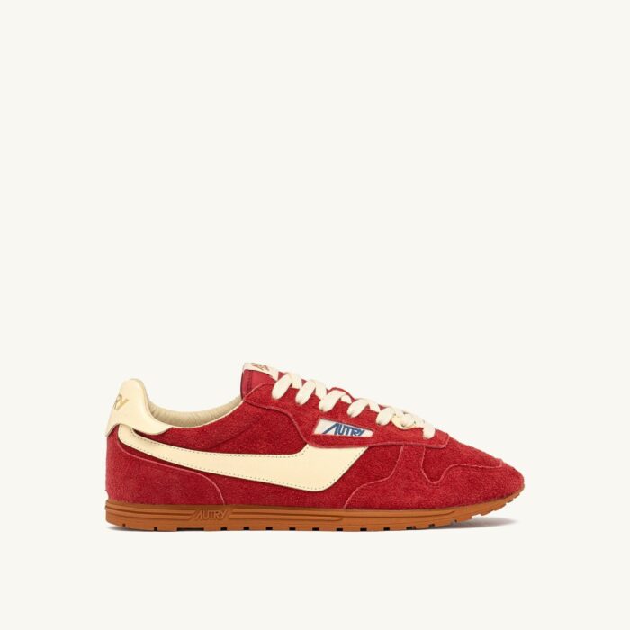 Windspin en daim et cuir imperial red et rutabaga