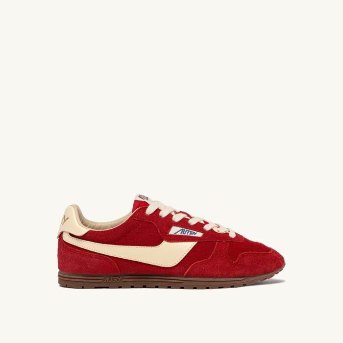 Windspin en daim et cuir rubis et rutabaga